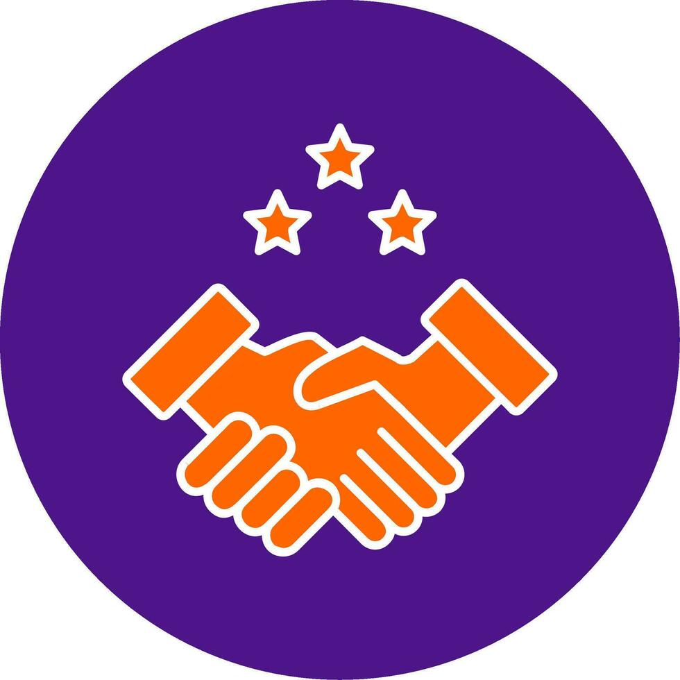 Partnership Handshake Line Filled Circle Icon vector
