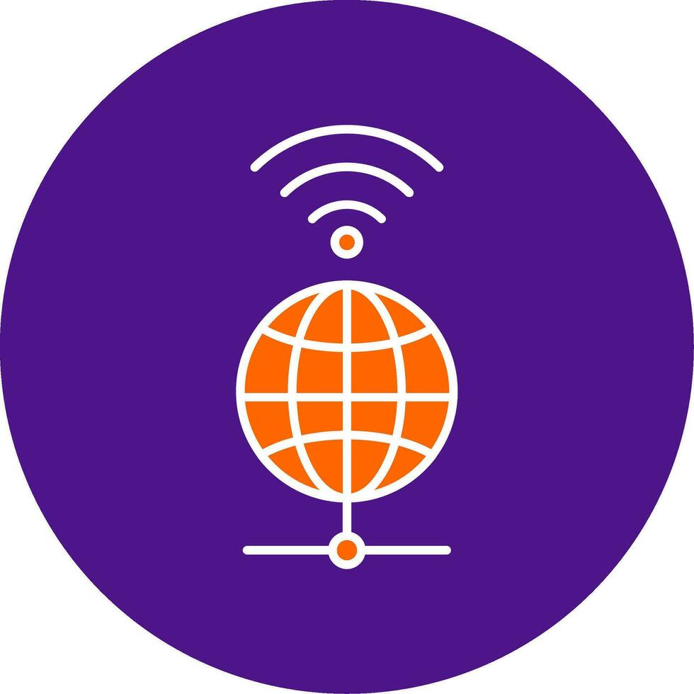 Global Line Filled Circle Icon vector