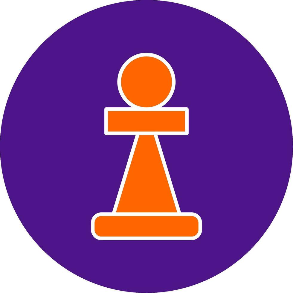 Pawn Line Filled Circle Icon vector