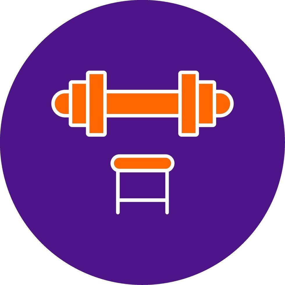 Dumbbell Line Filled Circle Icon vector