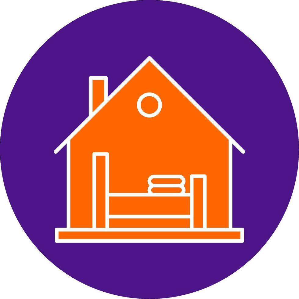 Blanket Line Filled Circle Icon vector