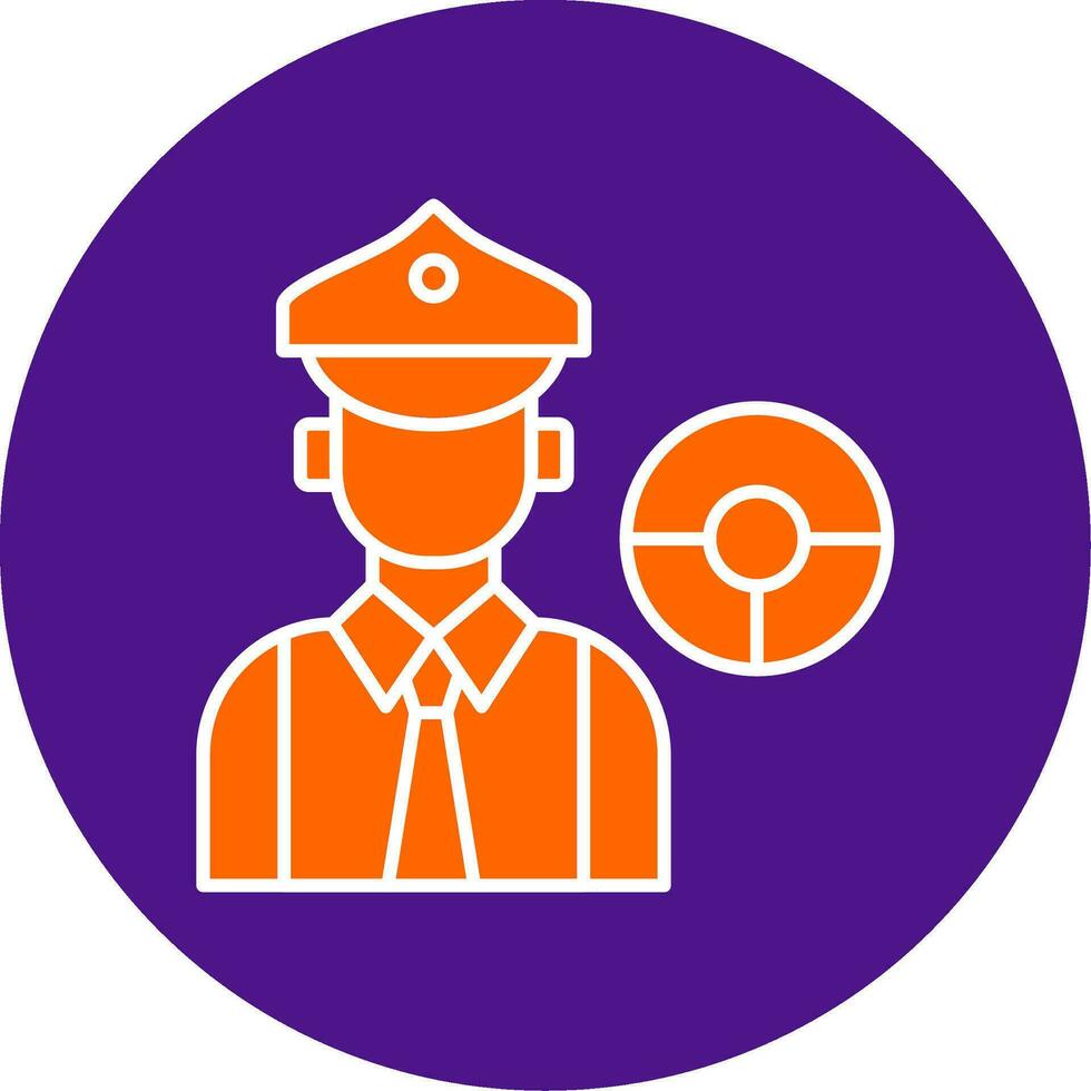 Driver Line Filled Circle Icon vector