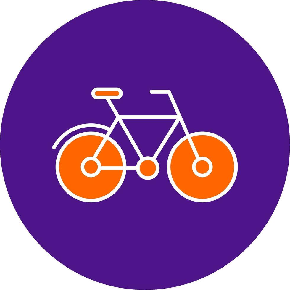 bicicleta línea lleno circulo icono vector