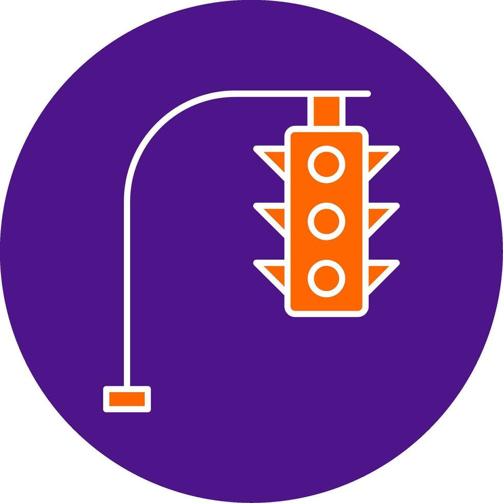 Traffic Lights Line Filled Circle Icon vector