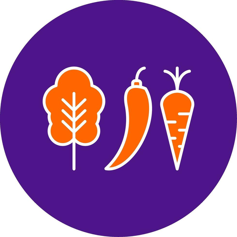 Vegetables Line Filled Circle Icon vector