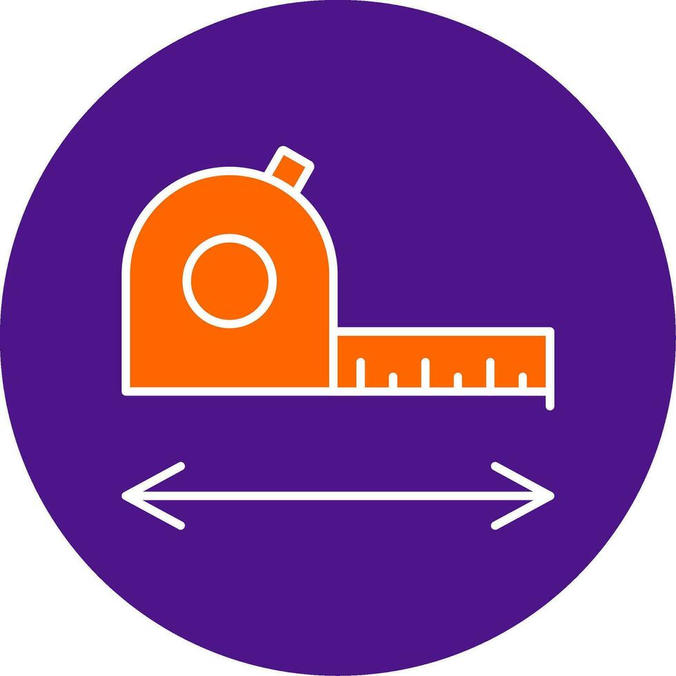 Measurement Line Filled Circle Icon vector