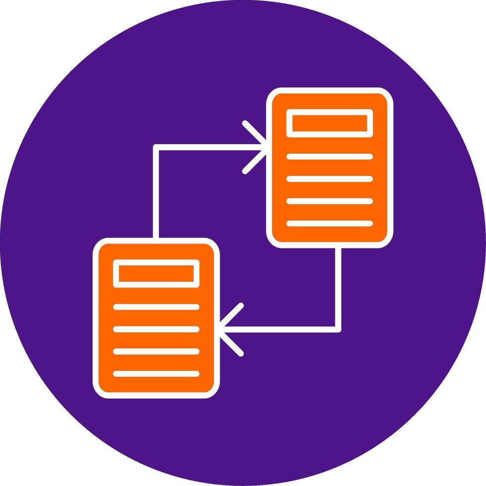 File Sharing Line Filled Circle Icon vector
