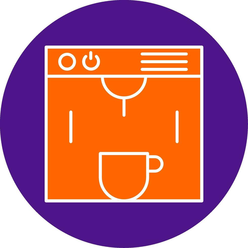 Coffe Maker Line Filled Circle Icon vector