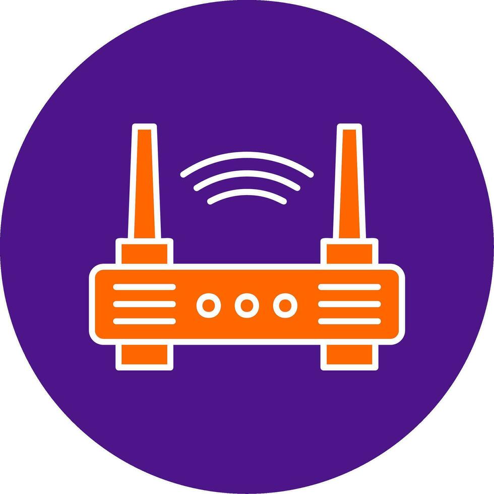 Wifi Router Line Filled Circle Icon vector