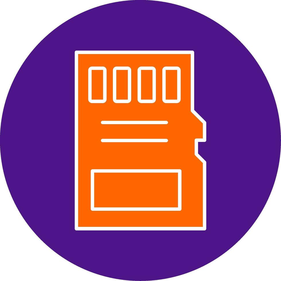 Sd Card Line Filled Circle Icon vector