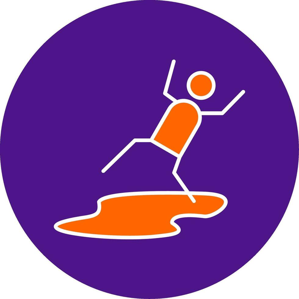 Slippery Line Filled Circle Icon vector