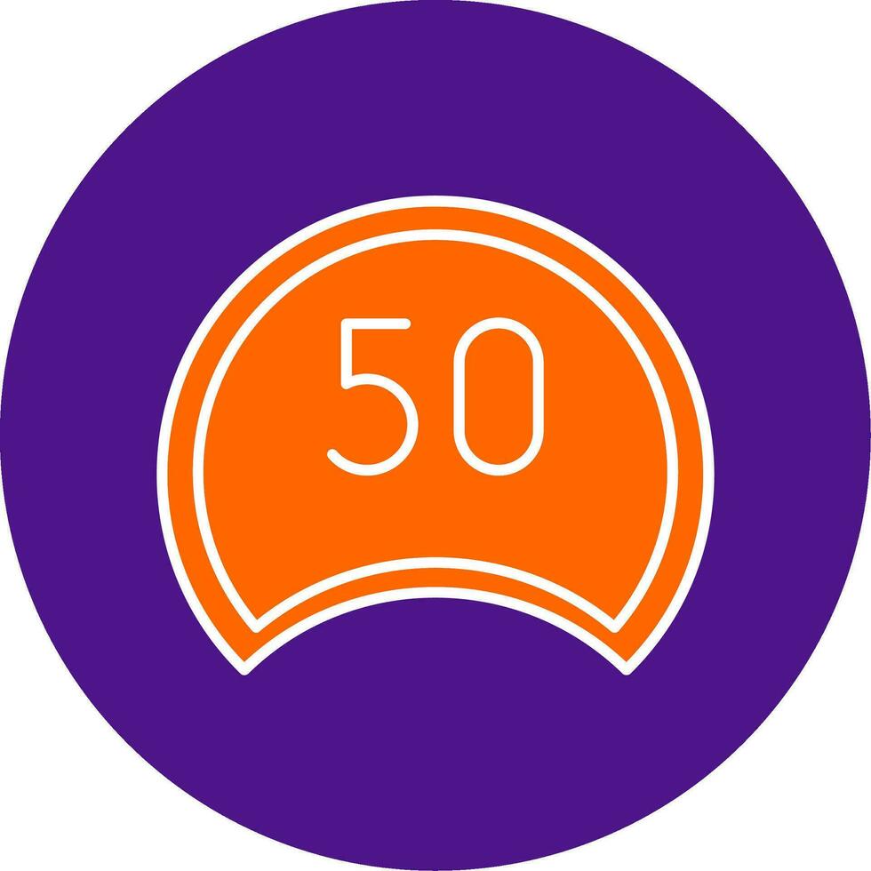 Speed Limit Line Filled Circle Icon vector