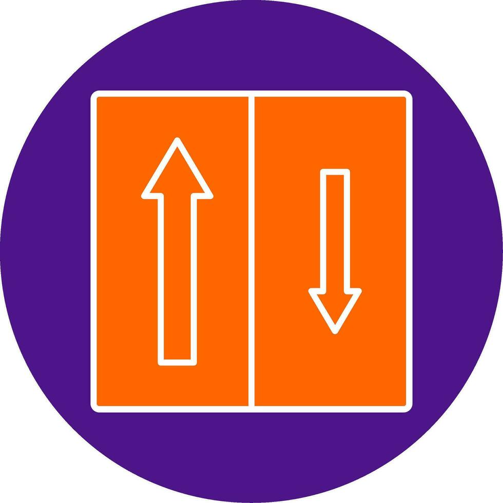 Priority Oncomming Line Filled Circle Icon vector