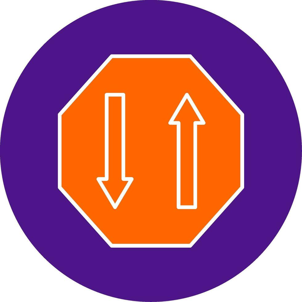 Two Way Line Filled Circle Icon vector