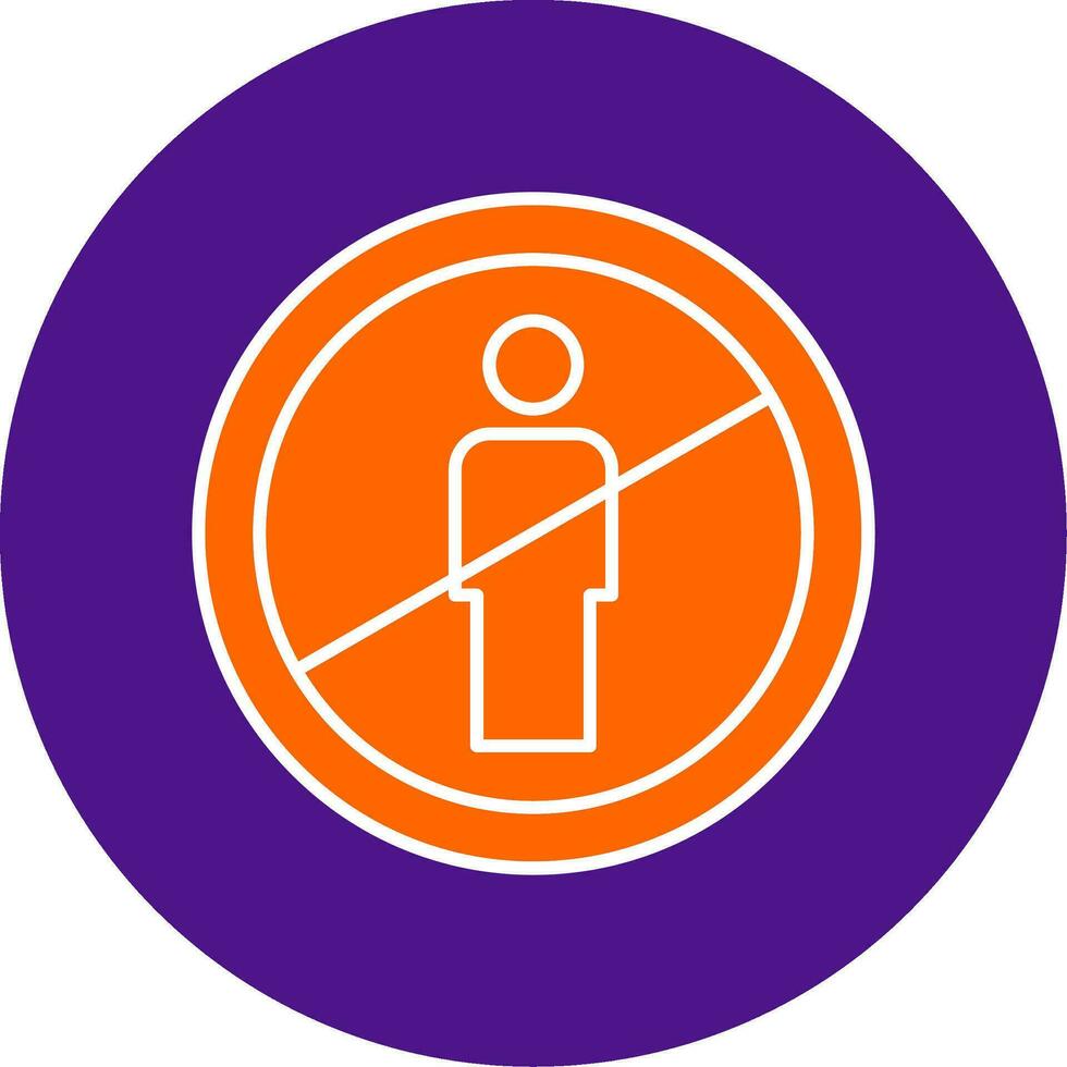 No Entry Line Filled Circle Icon vector