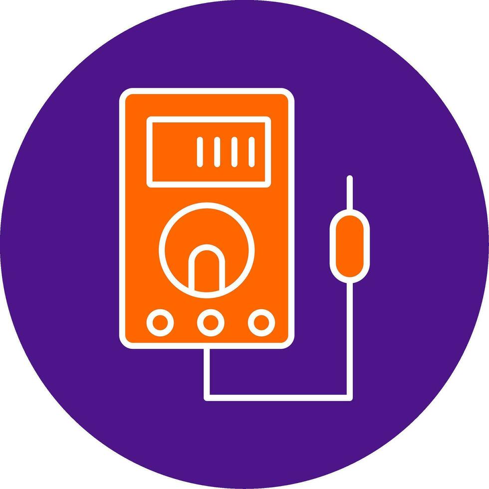 Voltmeter Line Filled Circle Icon vector