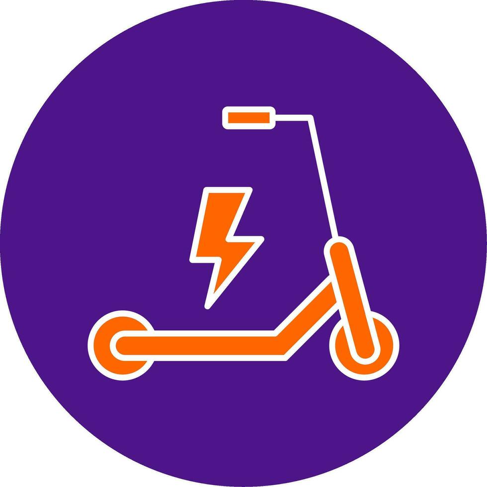 Electric Scooter Line Filled Circle Icon vector