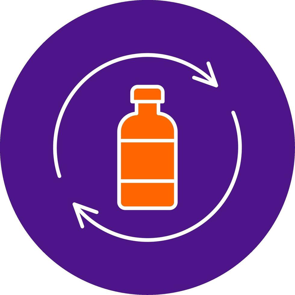 Bottle Recycling Line Filled Circle Icon vector