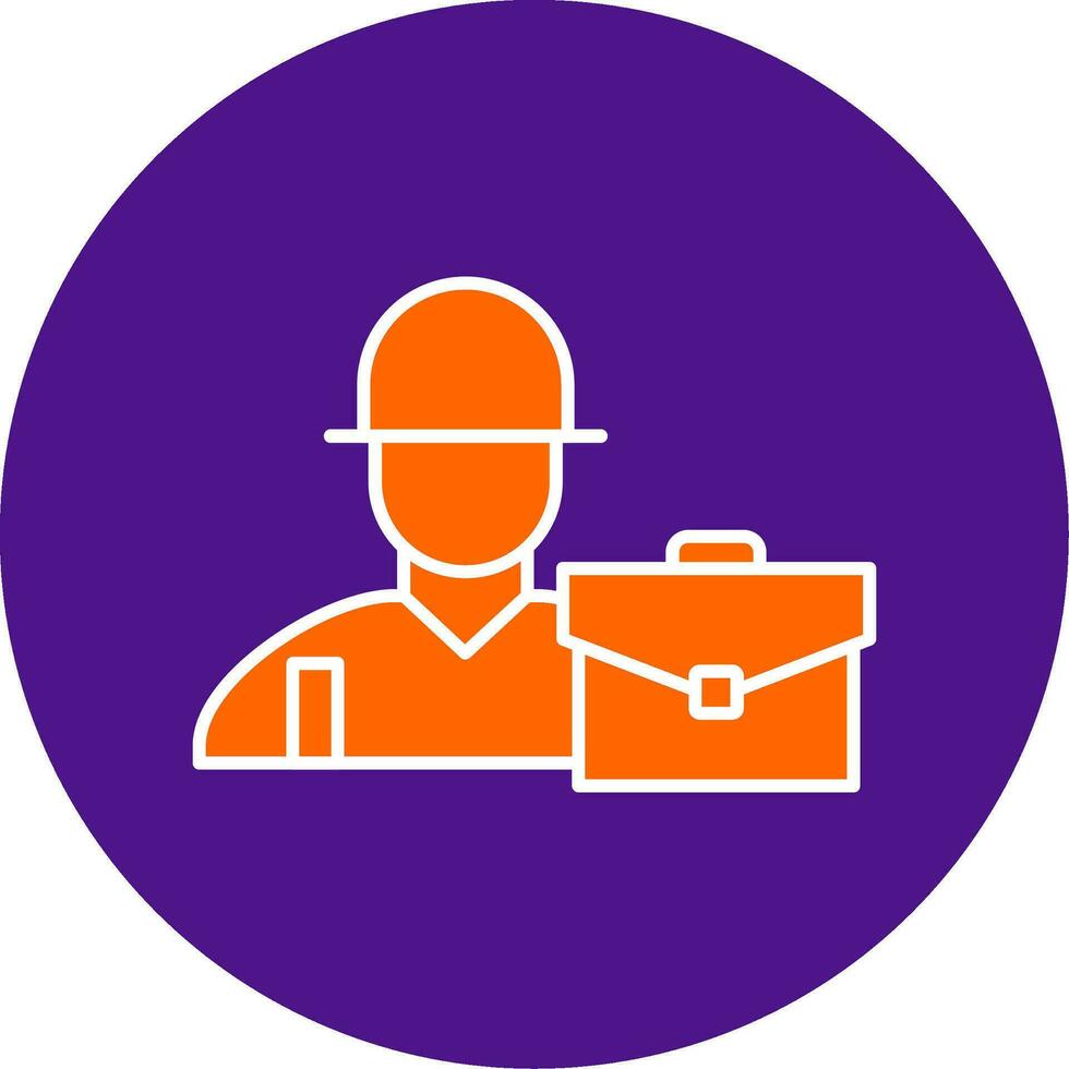 Worker Line Filled Circle Icon vector
