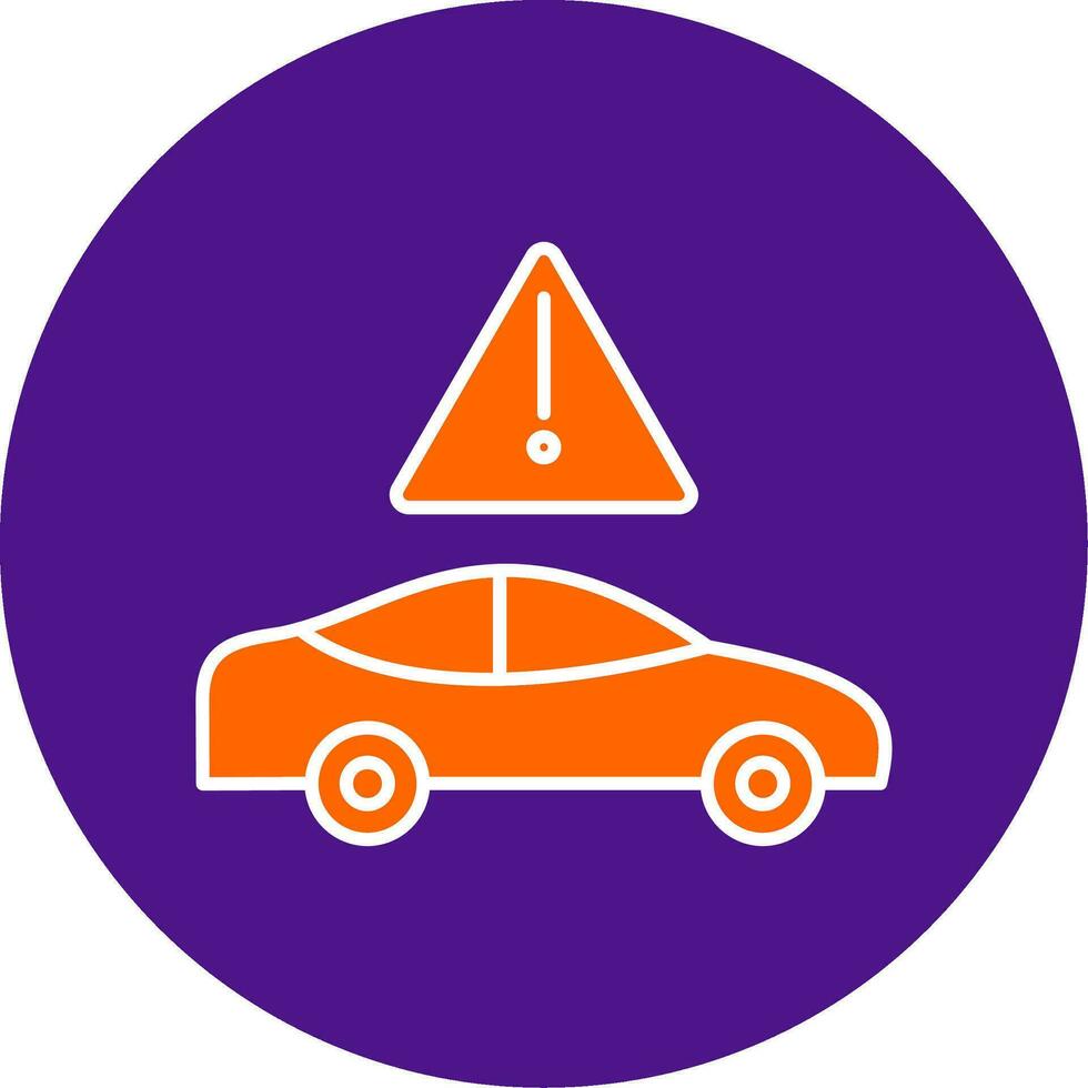 Traffic Jam Line Filled Circle Icon vector