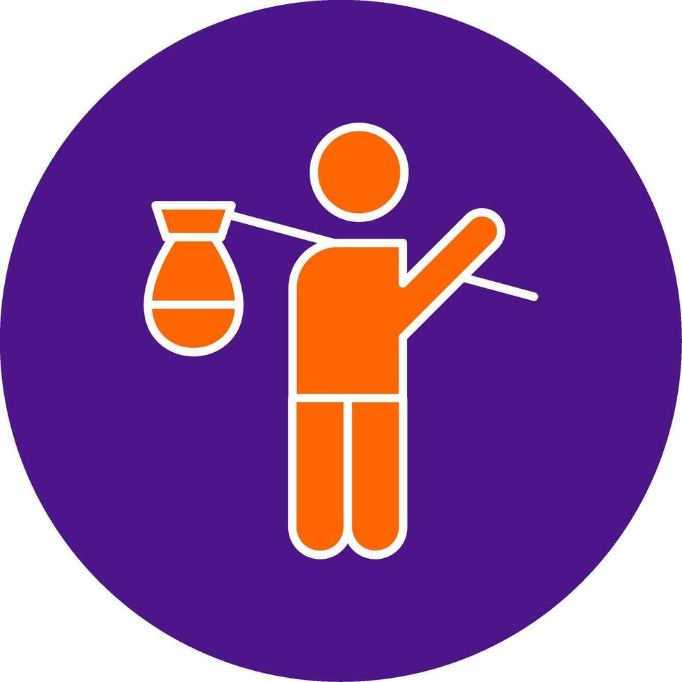 Refugee Line Filled Circle Icon vector