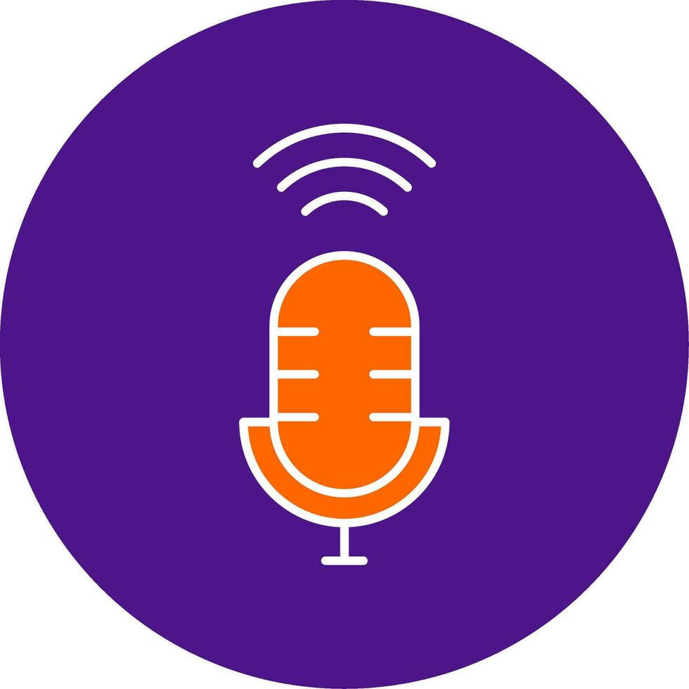 Voice Assistant Line Filled Circle Icon vector