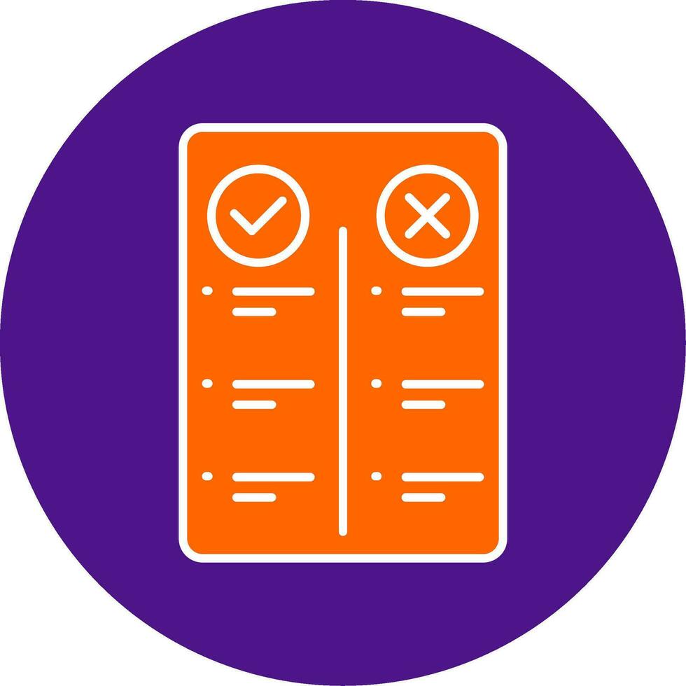 Pros And Cons Line Filled Circle Icon vector