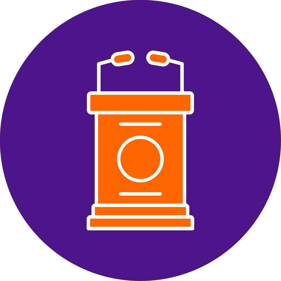 Lectern Line Filled Circle Icon vector