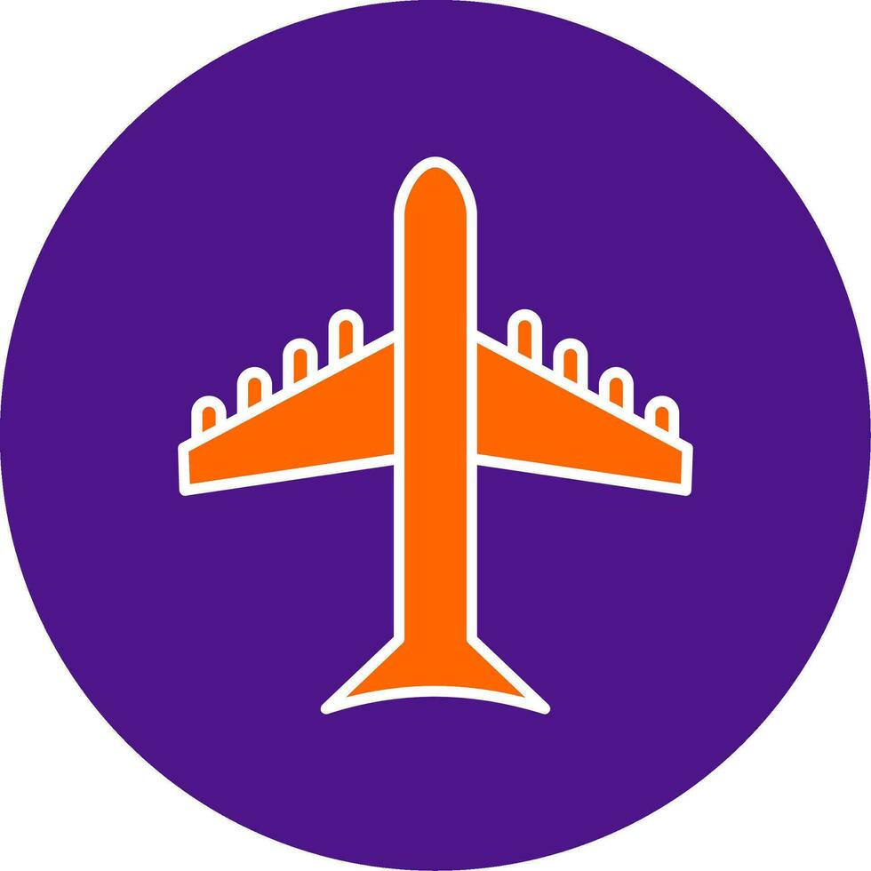 Airplane Line Filled Circle Icon vector