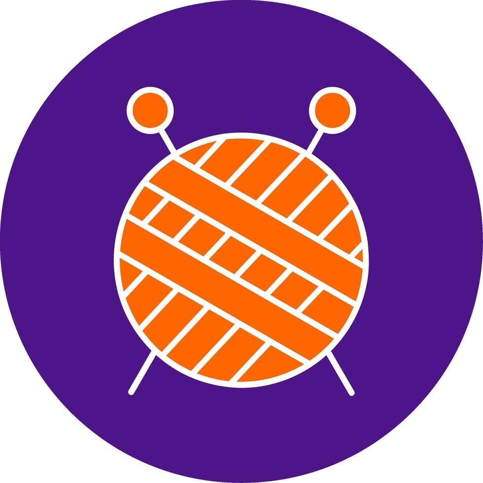 Knitting Line Filled Circle Icon vector