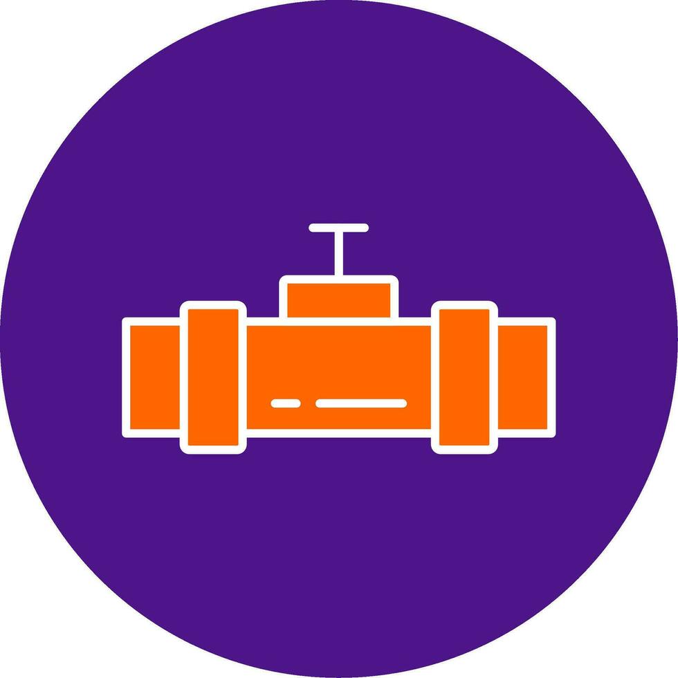 Pipe Line Filled Circle Icon vector