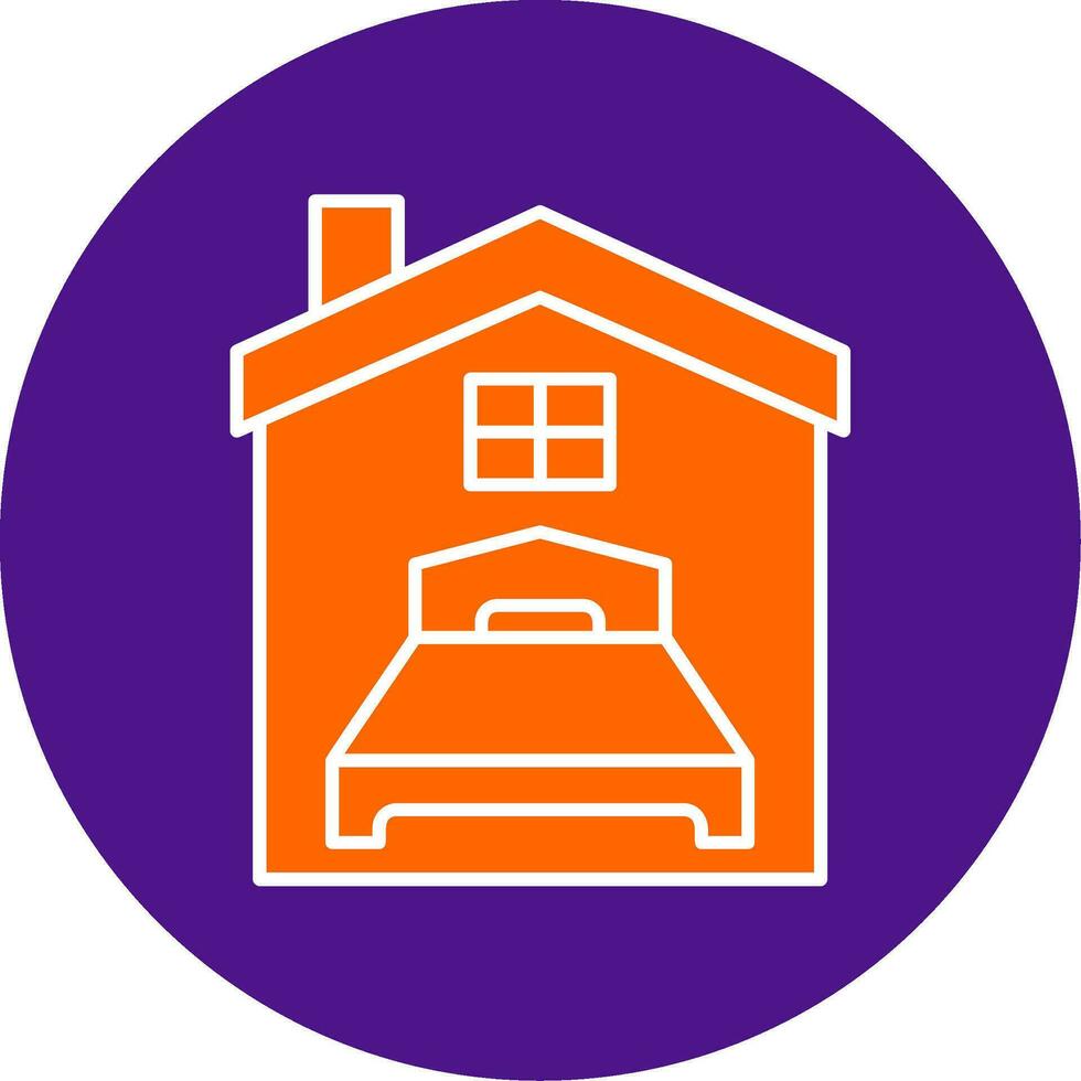 Bedroom Line Filled Circle Icon vector