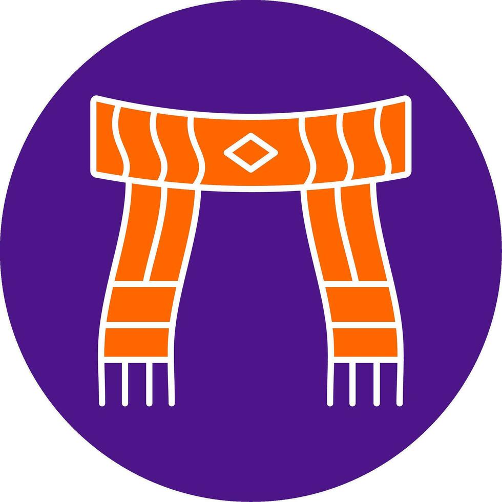 Scarf Line Filled Circle Icon vector