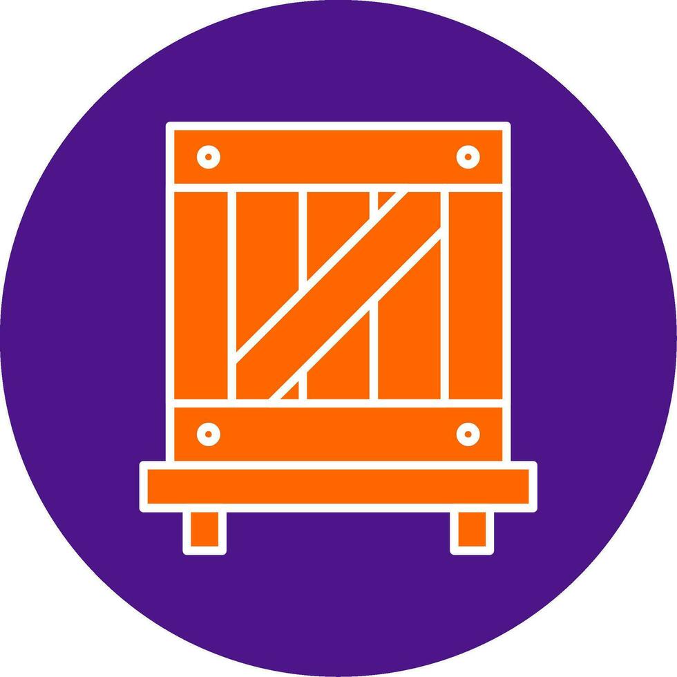 Wooden Box Line Filled Circle Icon vector