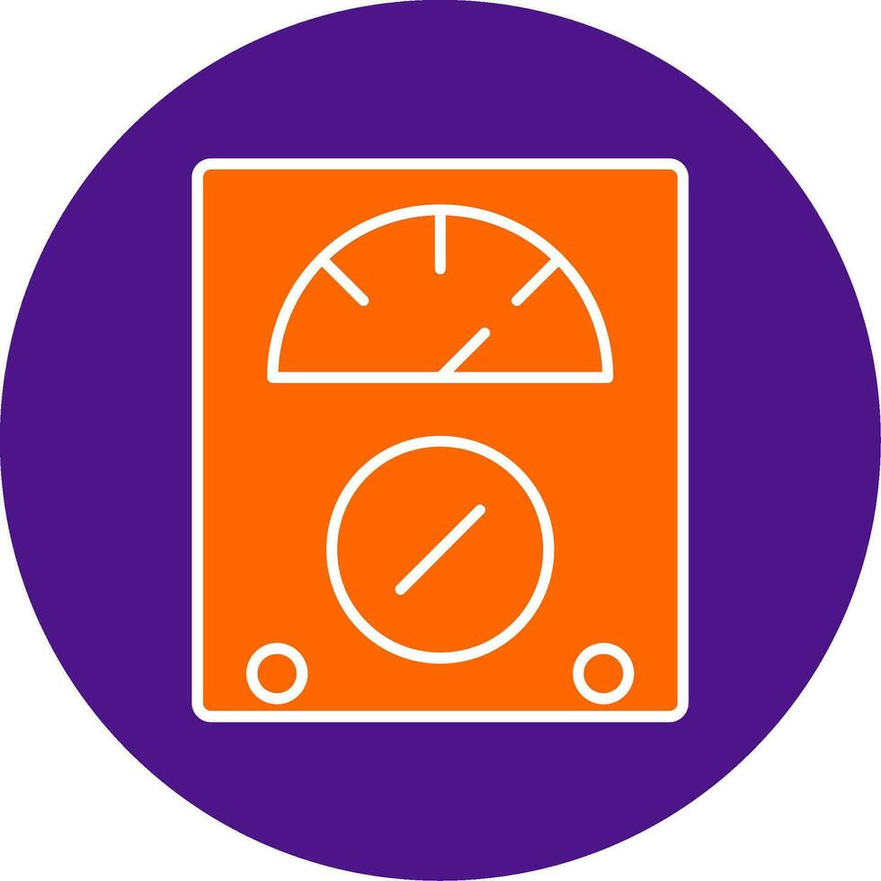 Voltmeter Line Filled Circle Icon vector