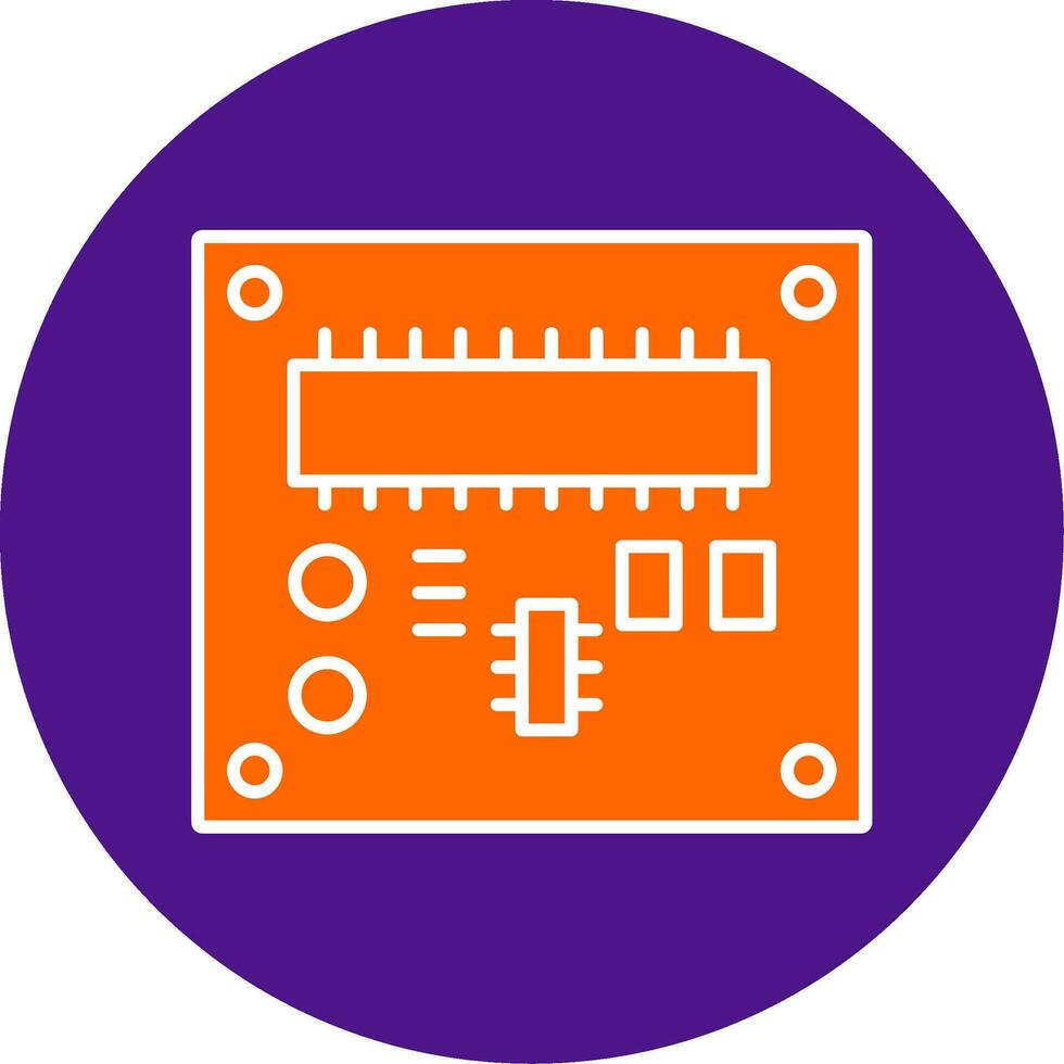 Pcb Board Line Filled Circle Icon vector