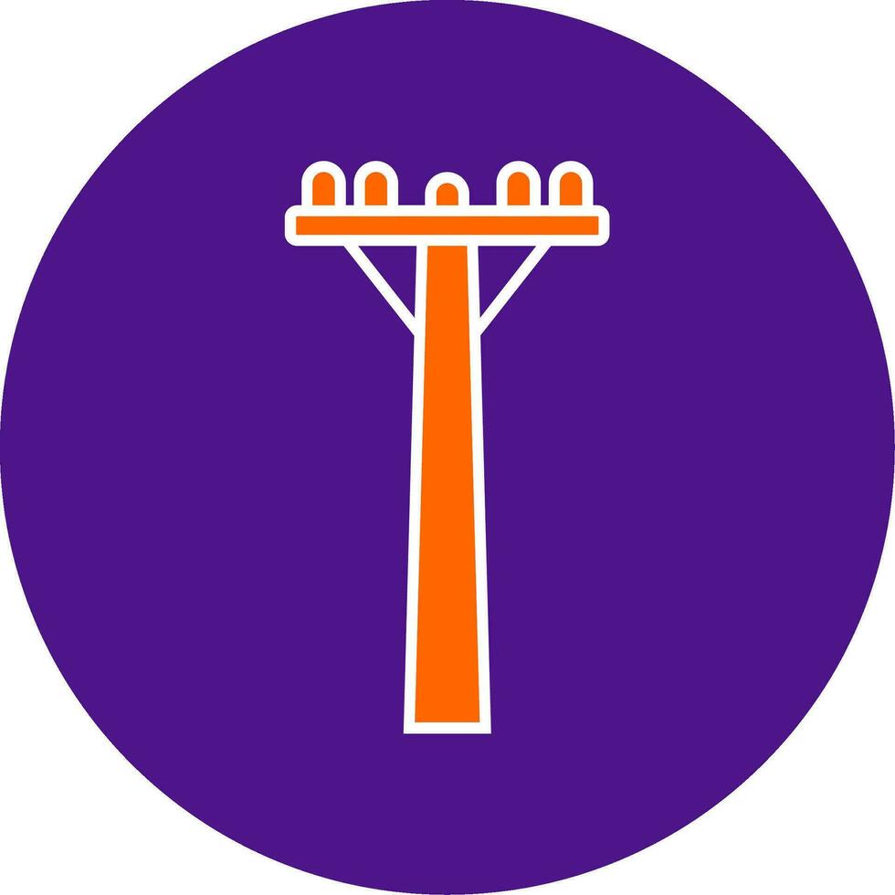 Pole Line Filled Circle Icon vector