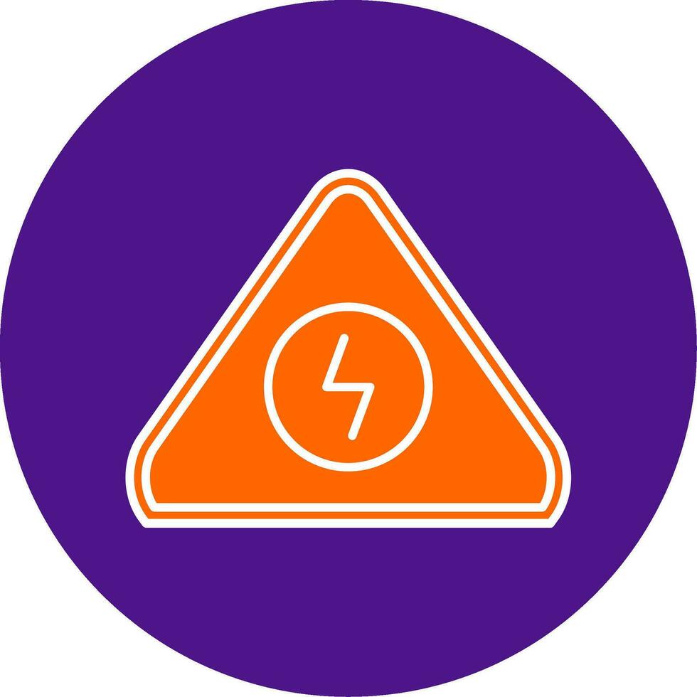 Electrical Danger Sign Line Filled Circle Icon vector