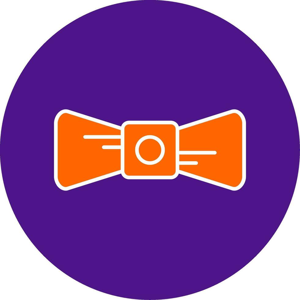 Bow Tie Line Filled Circle Icon vector