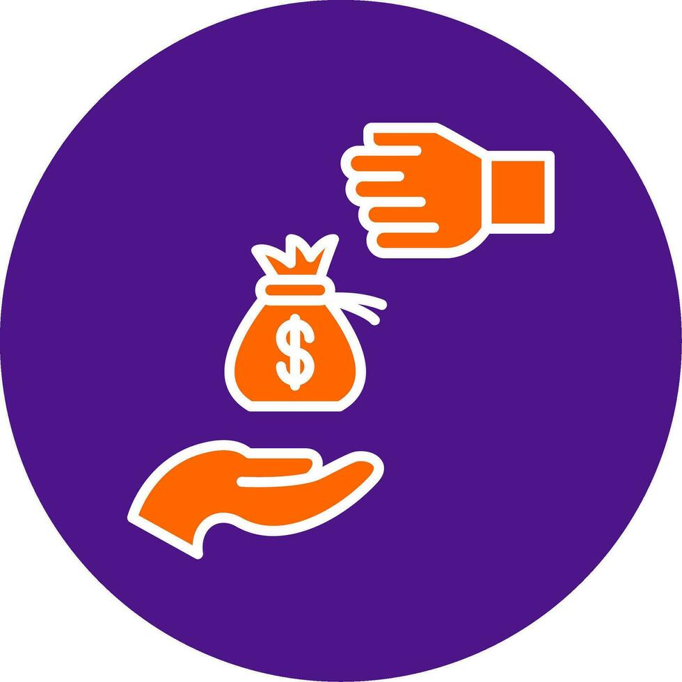 Bribery Line Filled Circle Icon vector