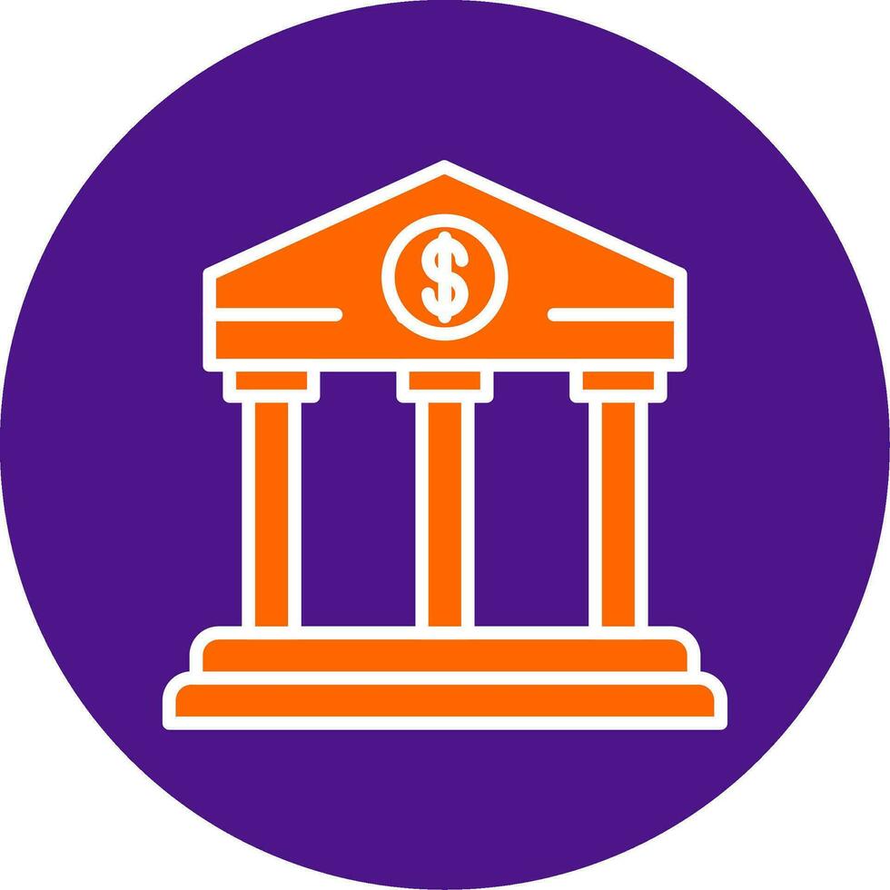 Bank Line Filled Circle Icon vector