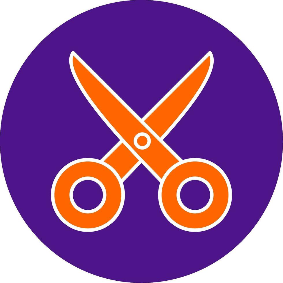 Scissors Line Filled Circle Icon vector