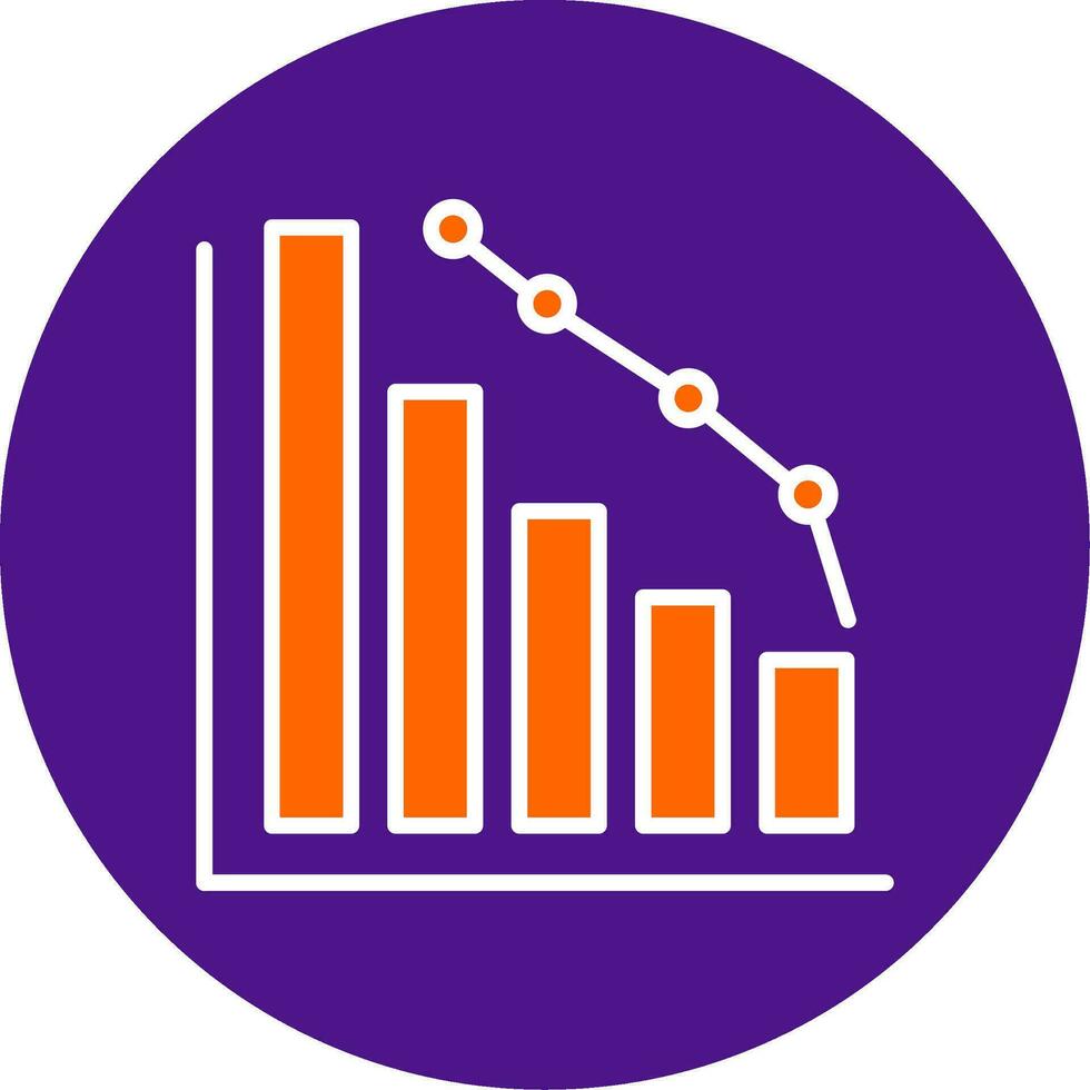 Decrease Line Filled Circle Icon vector