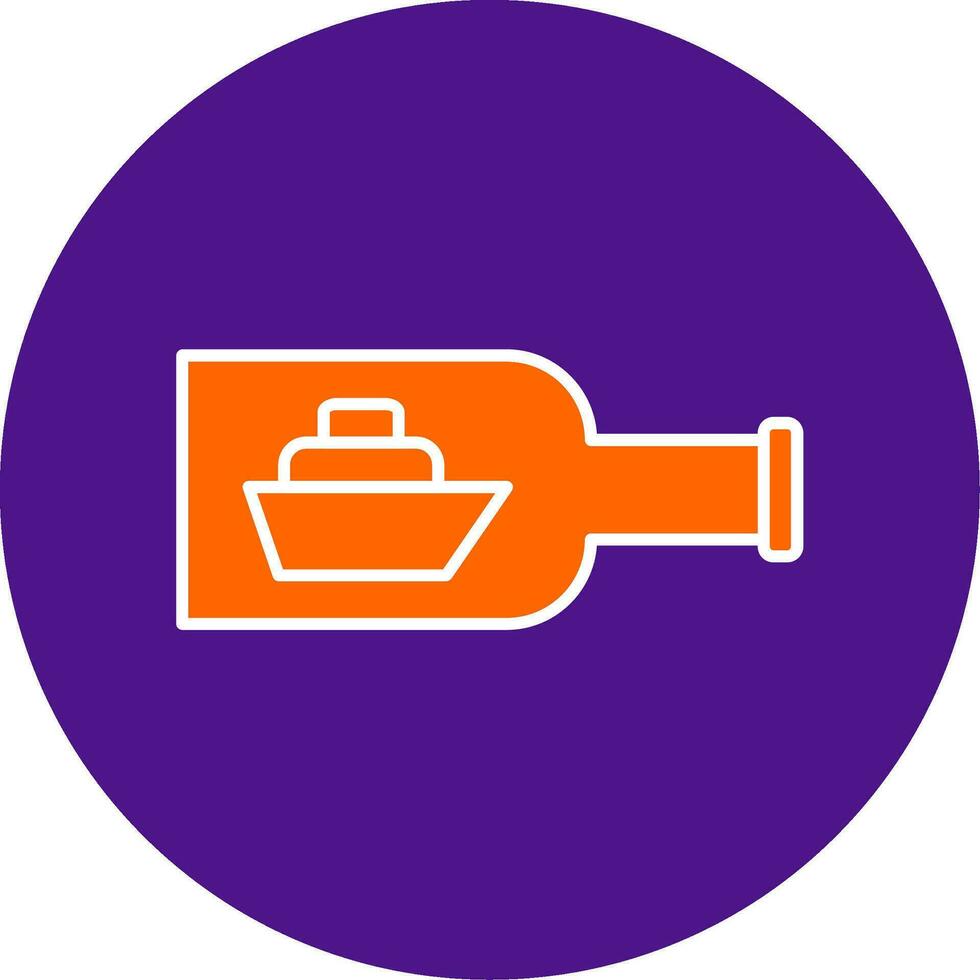 Ship In A Bottle Line Filled Circle Icon vector