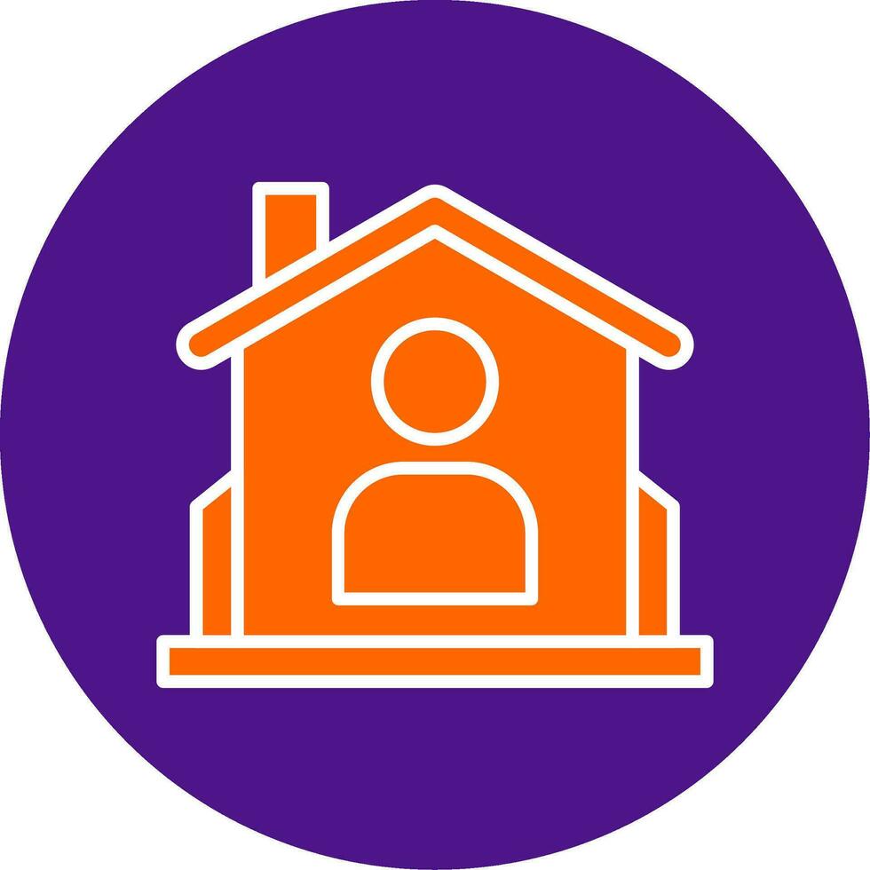 Residential User Line Filled Circle Icon vector