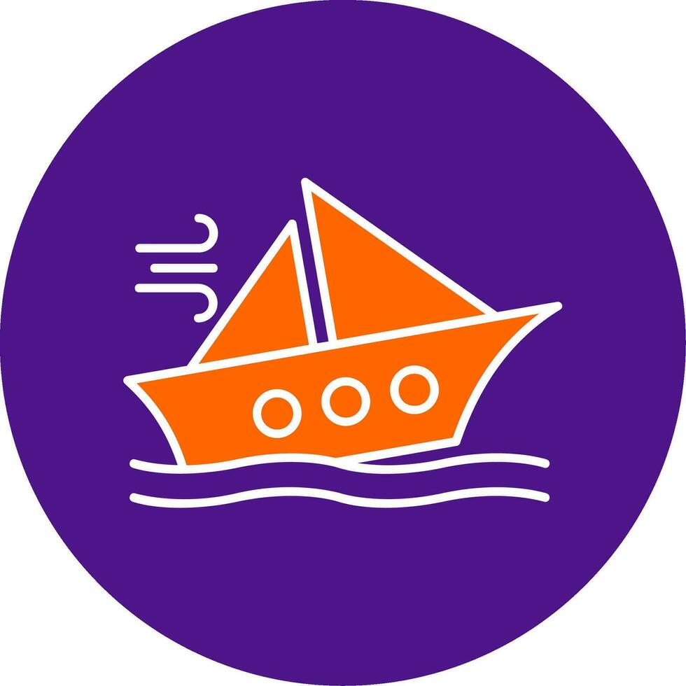 Shipwreck Line Filled Circle Icon vector