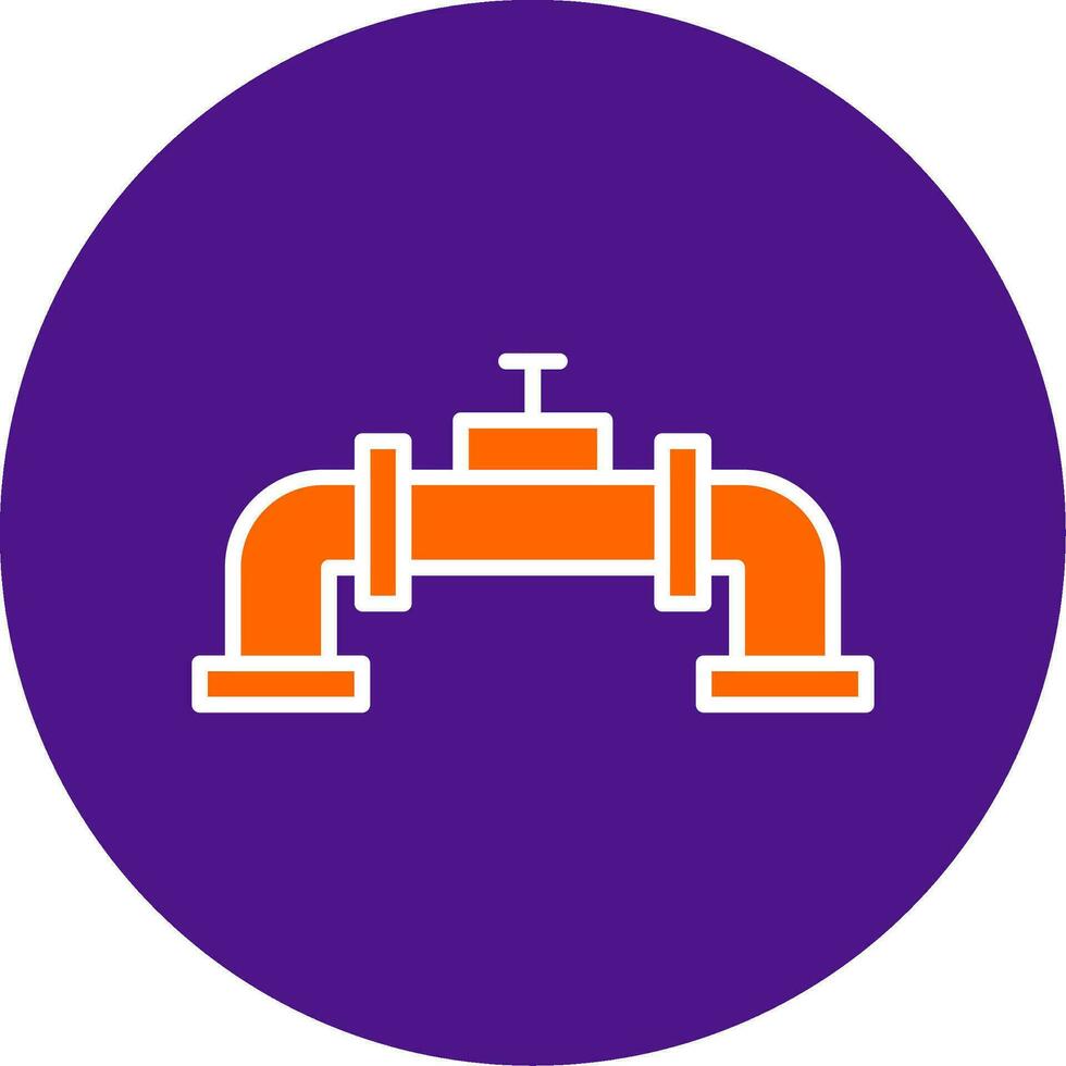 Pipe Line Filled Circle Icon vector