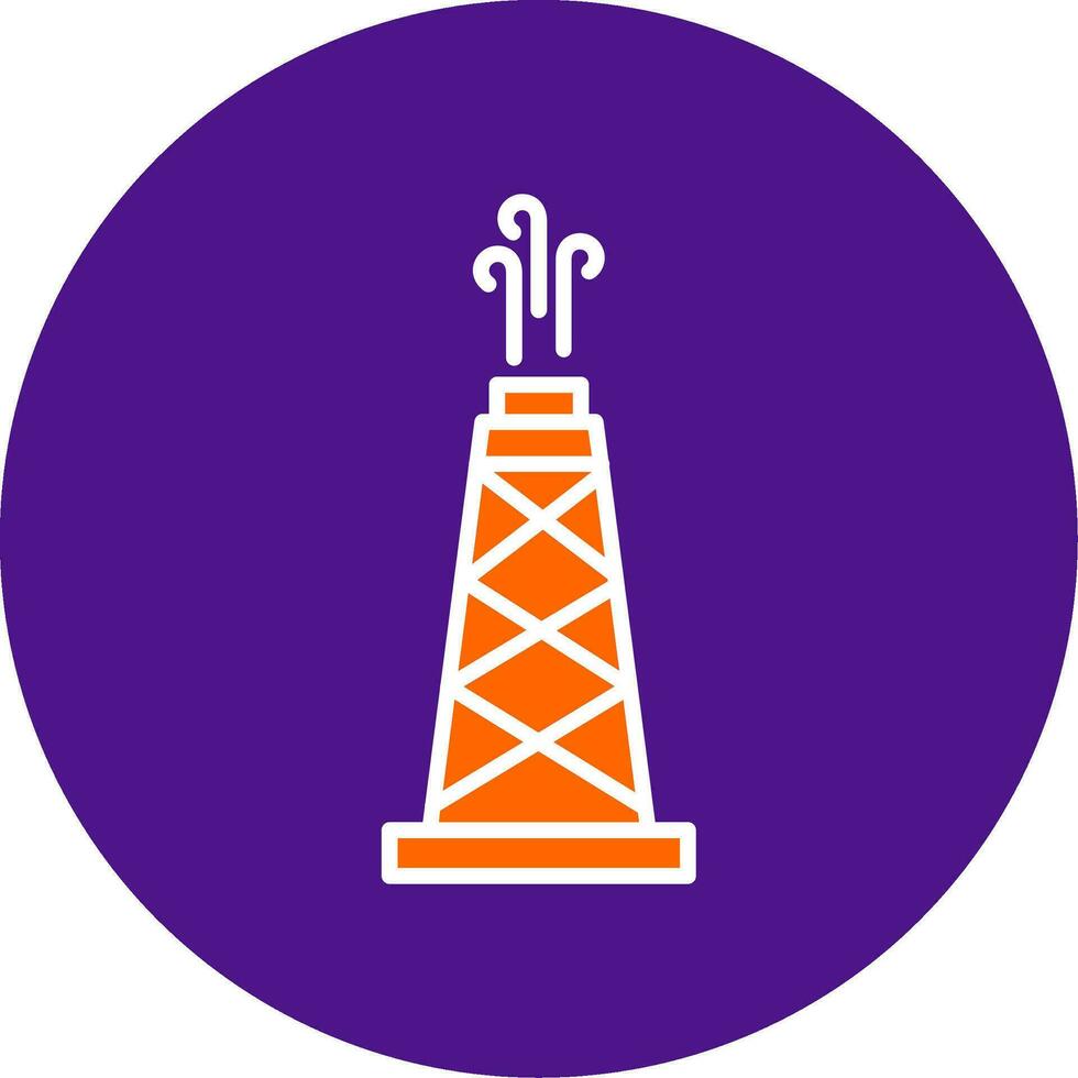 Oil Field Line Filled Circle Icon vector