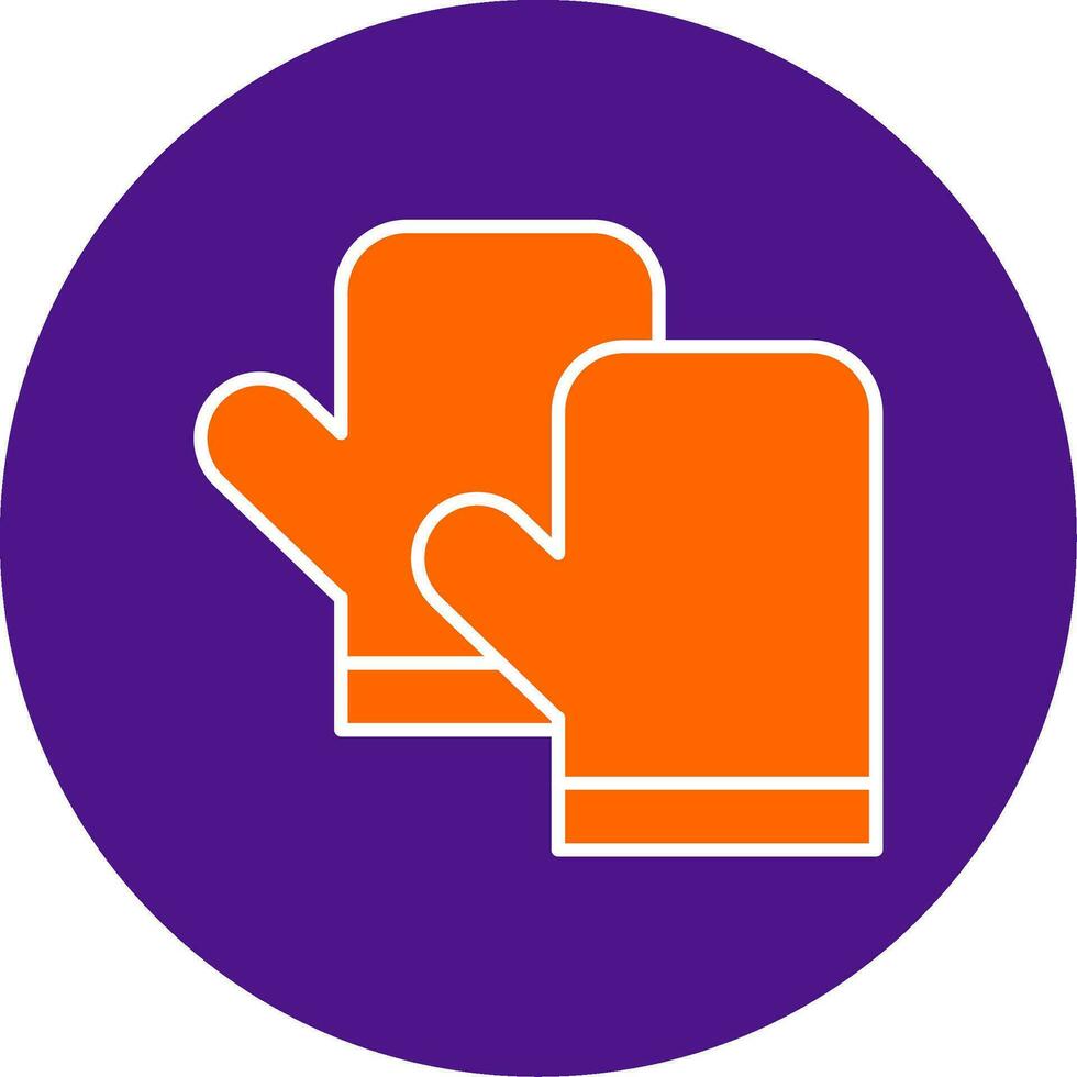 Kitchen Gloves Line Filled Circle Icon vector
