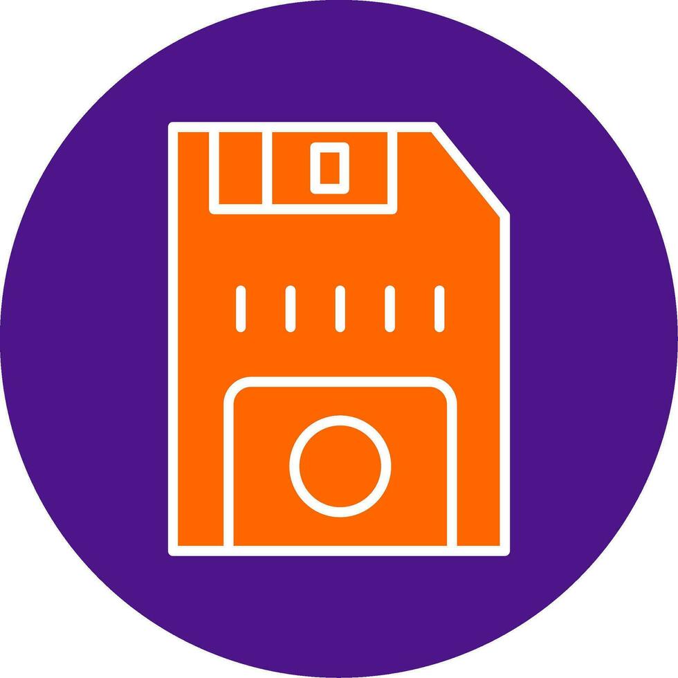 Floppy Disk Line Filled Circle Icon vector